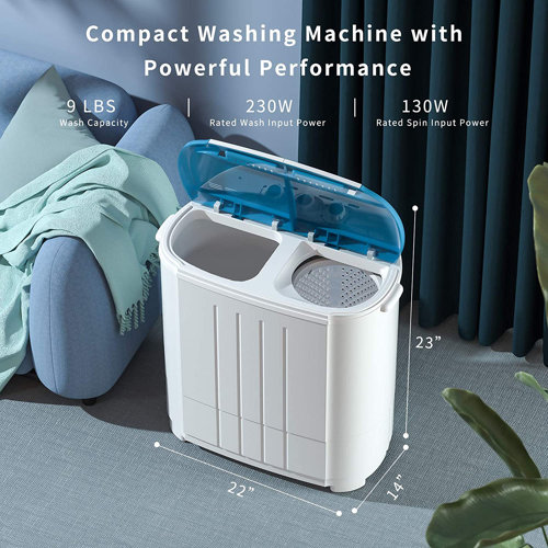 Auertech Portable Washing Machine, Mini Twin Tub Washer With Gravity